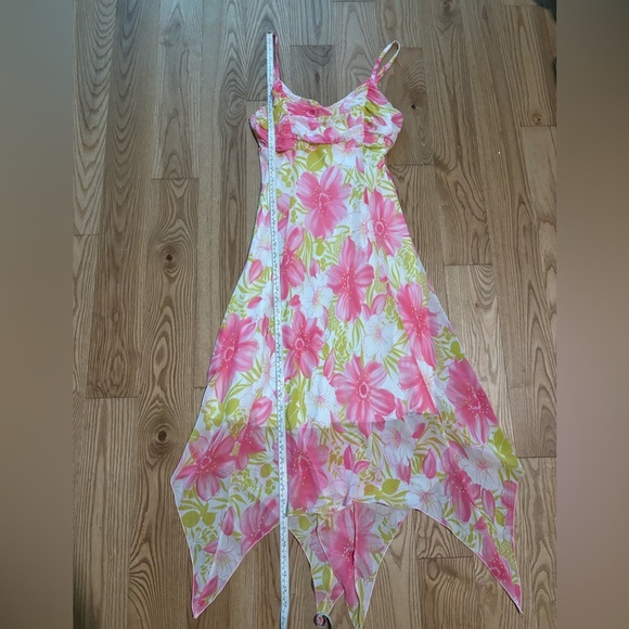 Vintage Ankee Usa Long Floral Asymmetrical Dress - Picture 7 of 7